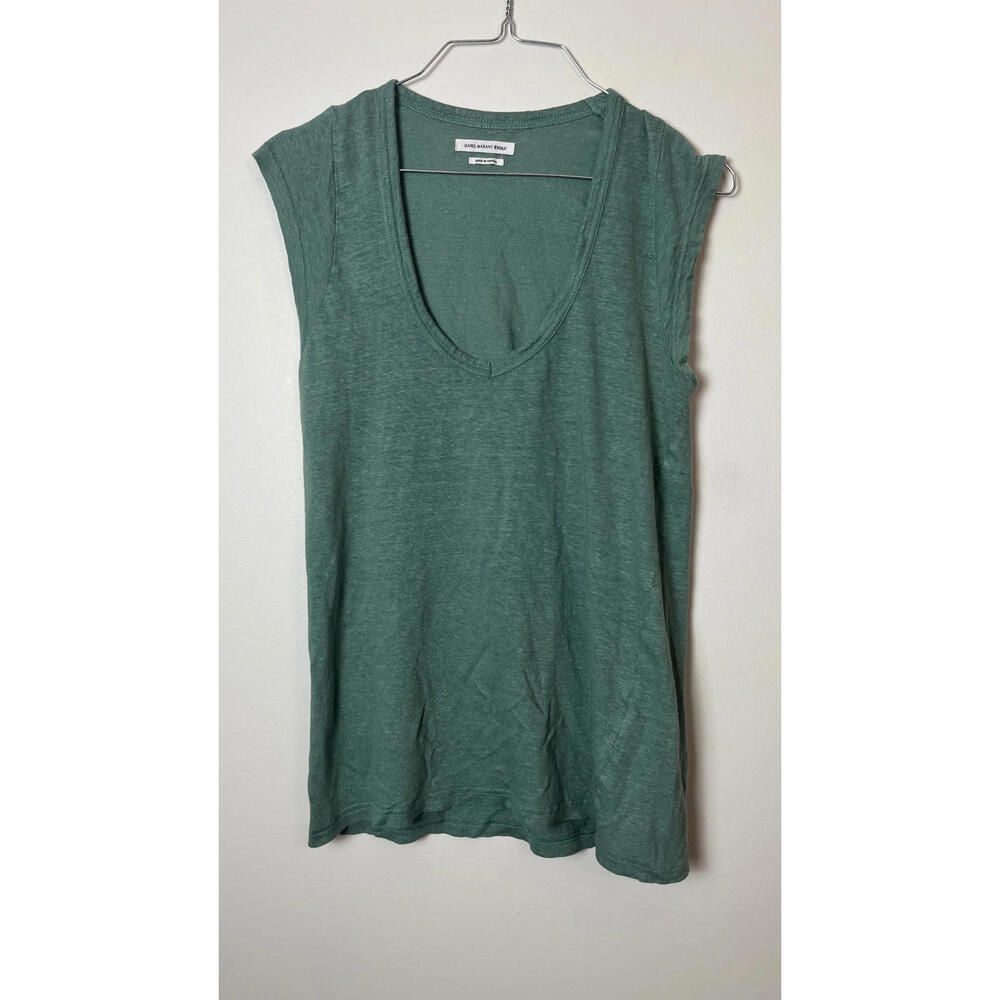 ISABEL MARANT ETOILE LINEN BLOUSE TEAL SMALL - Picture 1 of 7